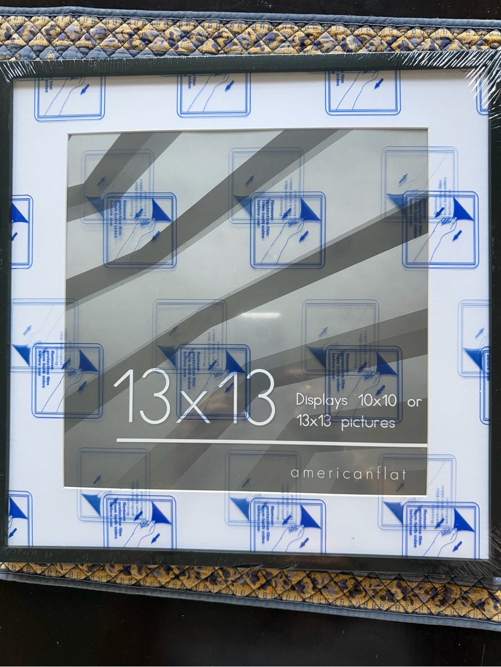 BRAND NEW Black Picture Frame with White Mat - 13x13 Display